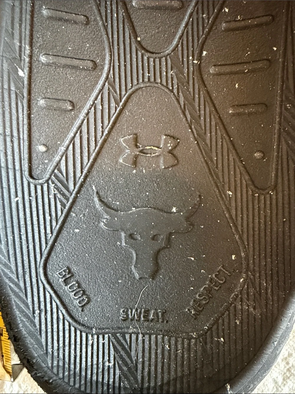 Under Armour Black Slide Sandals with Dwayne Johnson Logo
